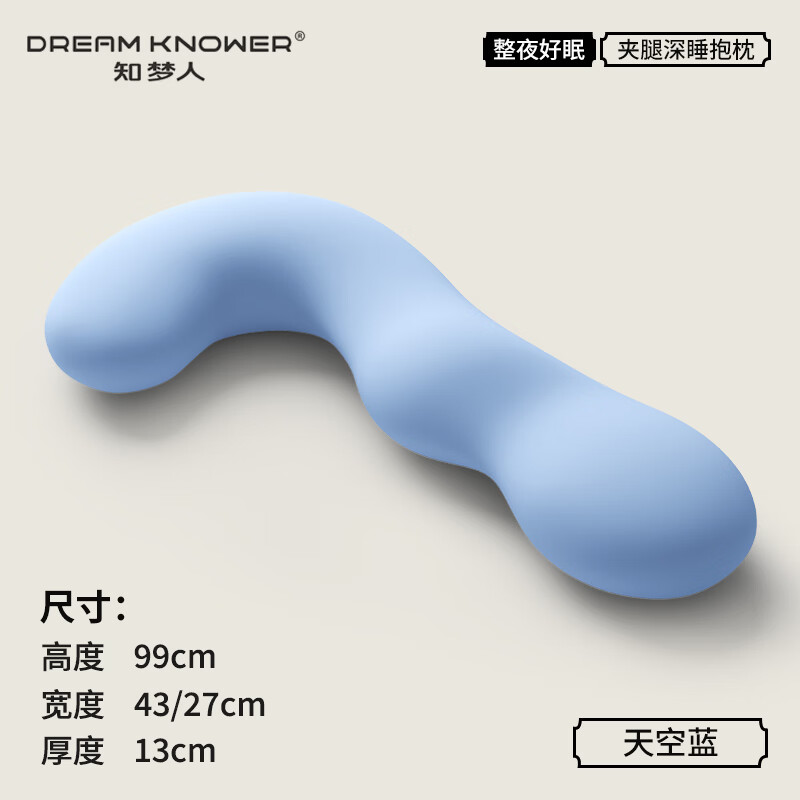 知梦人（zhimengren）床上睡觉夹腿抱枕女生专用侧睡长条枕人体工学大抱枕成人孕妇靠枕 【舒适款-柔软透气助眠舒睡枕】可拆洗【天空蓝】