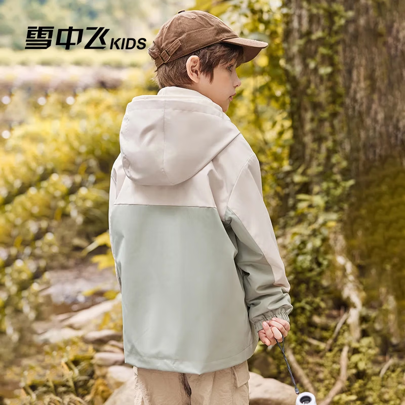 雪中飞【三合一儿童外套】童装男童加厚上衣女童两件套户外可拆卸外套 艾叶绿(0449) 160
