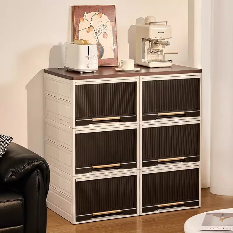 吱凡日本收纳箱抽屉式整理箱家用储物箱衣柜塑料收纳盒衣服收纳柜斗柜 48*45*26【1个】承重百斤不塌