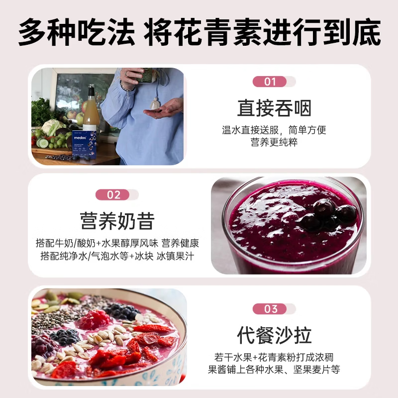 MEDOX挪威天然花青素胶囊野生越橘提取非葡萄籽精华花少礼盒装 30粒*1盒