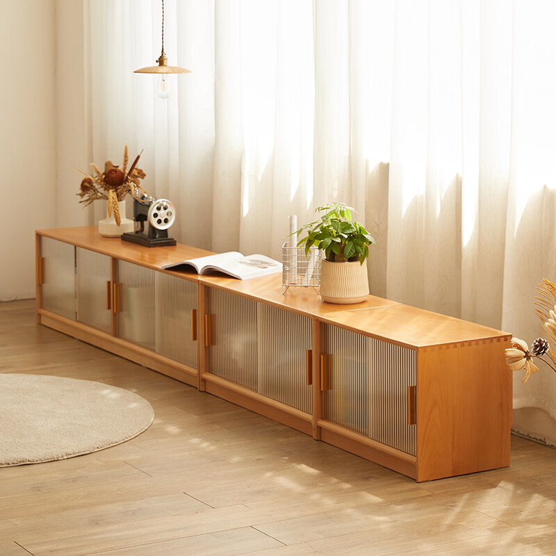 咏幻实木飘窗柜地柜可坐收纳柜阳台柜矮柜带门长条柜储物柜炕柜榻榻米 进口榉木/移门款:60长x40高