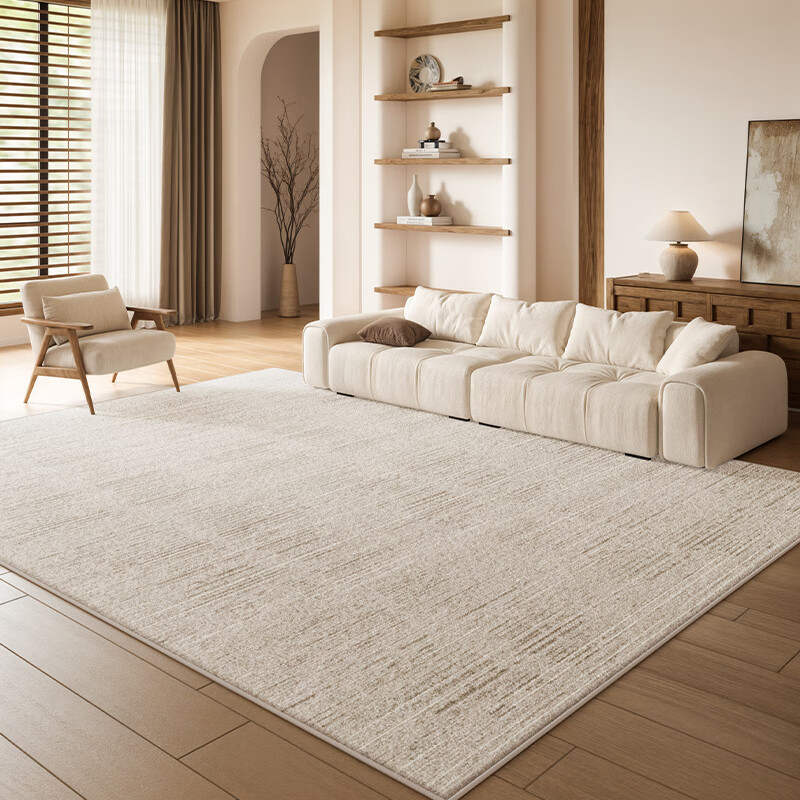 著忆地毯客厅2026新款原木侘寂风高级感防水防污免洗沙发卧室床边地垫 S波斯绒-林语 定制尺寸【联系客服】
