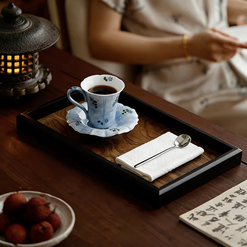 BOSSY文创风纯手绘咖啡杯碟套装高档精致女士主人杯送长辈妈妈生日礼物 青蓝冰水-咖啡杯【礼盒装】