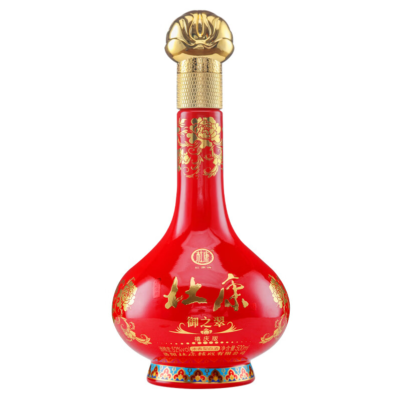 杜康 御之翠【禧庆版】52度 500ml*1瓶 单瓶 礼盒装 浓香型优级白酒 52度 500mL 1瓶 单瓶礼盒装