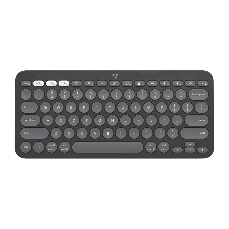 罗技（Logitech）时尚系列K390无线蓝牙键盘 超薄便携 K380升级版 黑色 79键