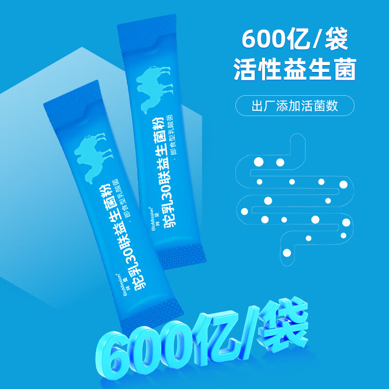 拜曼【复合营养粉】拜曼驼乳30联粉大人小孩肠道6种益生元冻干粉 10袋*6盒