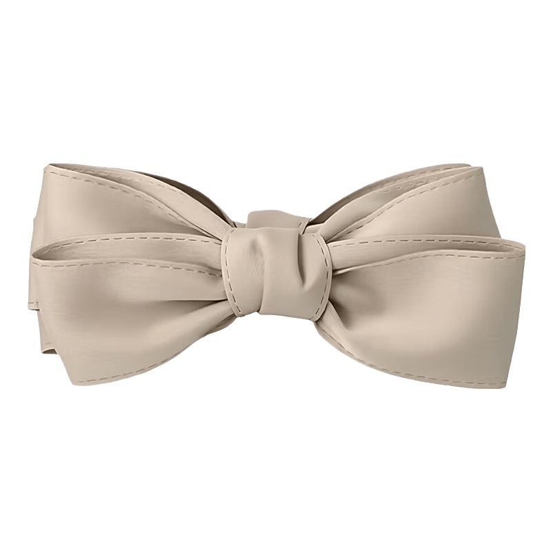 osewaya蝴蝶結(jié)豎夾日系OL發(fā)飾甜美少女系大號香蕉夾顯頭小發(fā)飾節(jié)日禮物 米色蝴蝶結(jié)豎夾