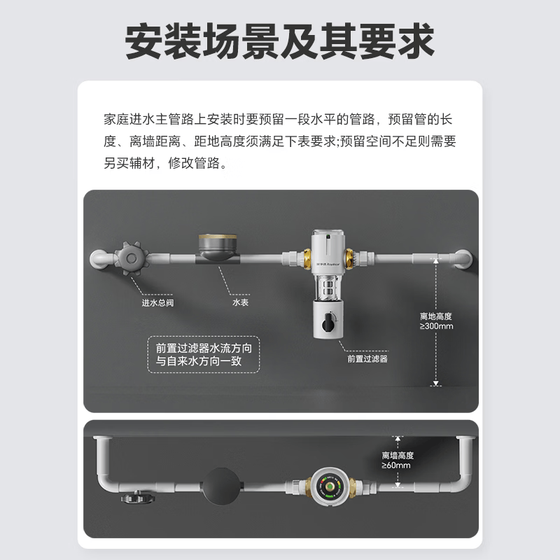荣事达(Royalstar)家用前置过滤器自动清洗8T大通量反冲洗防爆自来水入户净水器免费上门安装 4.5T/H丨10寸前置大白瓶