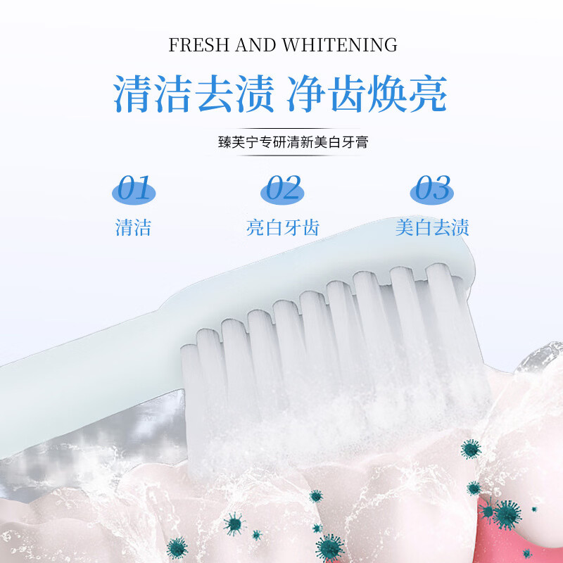 臻芙宁沁爽洁白牙膏官方旗舰清新薄荷牙膏洁龈护齿牙黄牙渍清新口气店 一支 120g