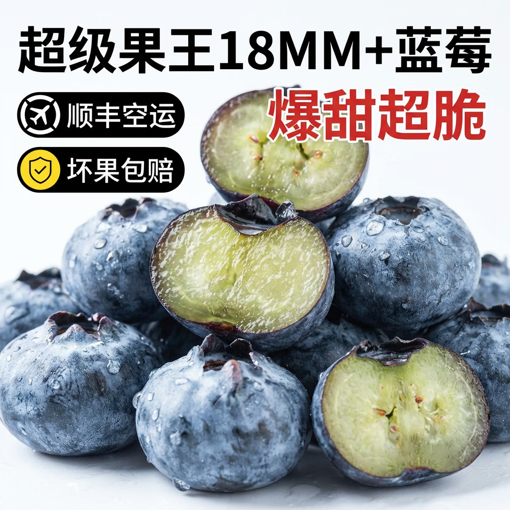 鲁韵忆乡顺丰空运【爆甜】云南L25花香蓝莓10盒 新鲜摘当季水果玉溪露天 新鲜蓝莓100g*10盒(果经18mm+) 京东折扣/优惠券
