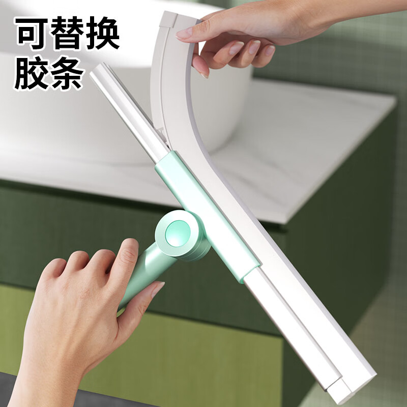 逸洁魔术扫把刮水扫把卫生间浴室刮水器地面刮地刮水神器大号魔术拖把 雪山白【40cm套装】送原装胶条*1