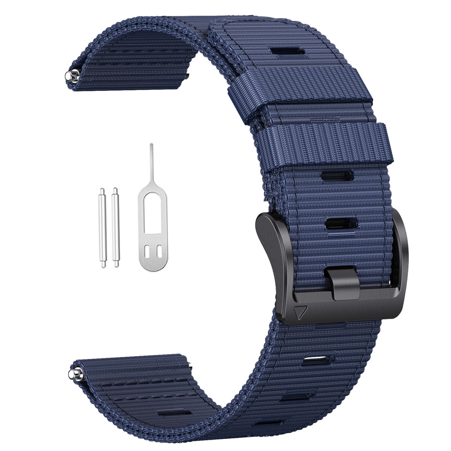 ENDUROBAND适用佳明本能instinct3/2/1战术尼龙表带手表表带腕带本能2X太阳能系列新款原厂配件 深蓝色-黑扣 本能45mm表盘-22mm宽接口