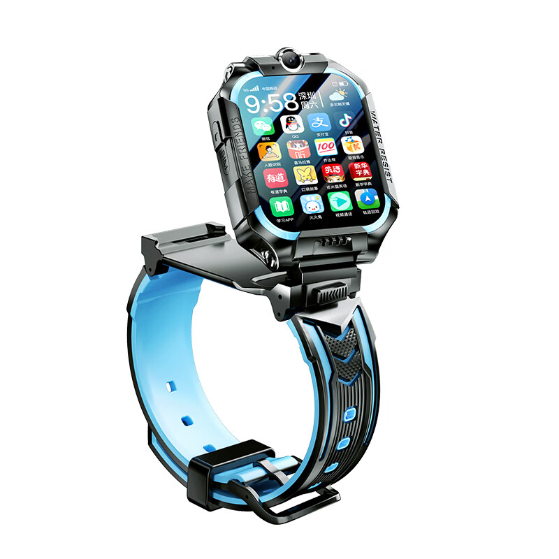 小天才酷盖5G智能儿童电话手表全网通前后双摄可翻盖视频通话GPS北斗精准定位插卡防水中小学生高中生Z6Z8Z11 旗舰版蓝-微信+小度ai+双摄视频