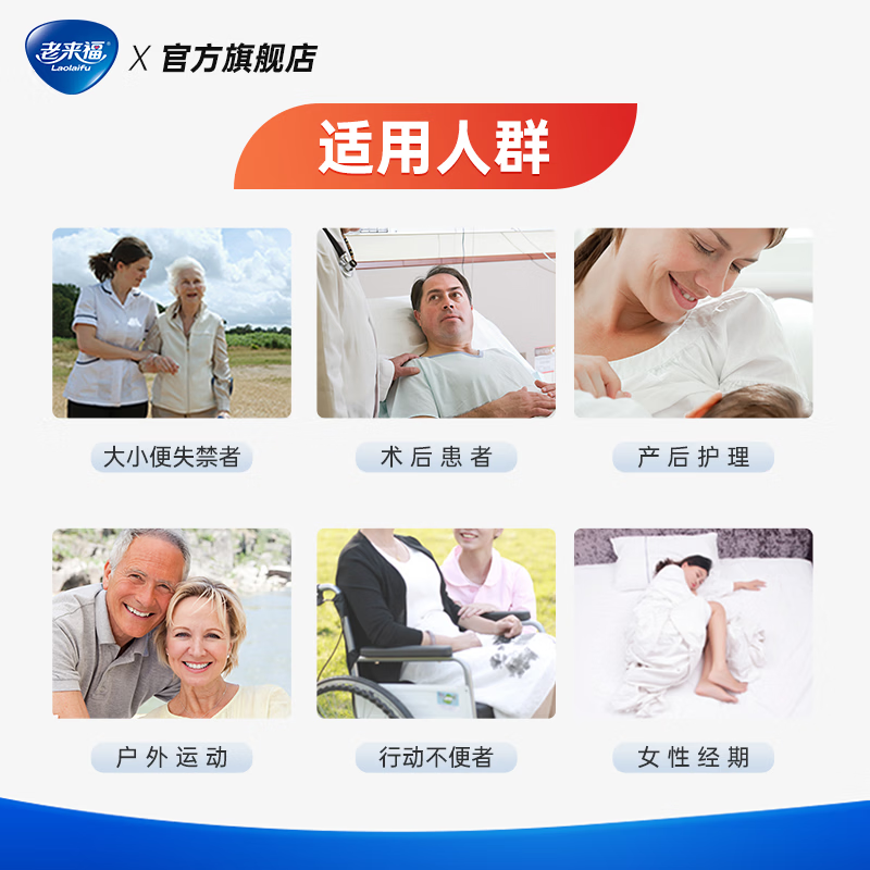老来福 葫芦型成人纸尿片60X32CM蝴蝶尿片男女老年人隔尿片纸尿布60片 【基础装】60X32CM-单包60片