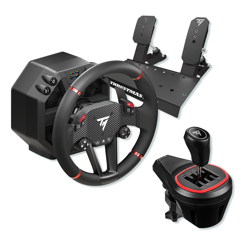 圖馬思特（THRUSTMASTER）圖馬思特T598P游戲方向盤PS5/PC賽車模擬器外設F1汽車駕駛器開車設備 GT7拉力地平線5神力科莎歐卡 T598P+TH8S手排