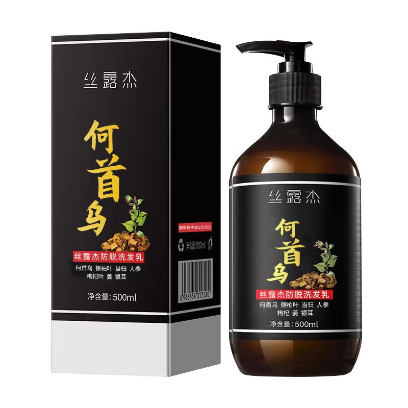 丝露杰(SLUJ)丝露杰何首乌生姜防脱洗发水控油蓬松去屑止痒男女洗头膏露 【2瓶超值装】何首乌防脱洗发露500ML
