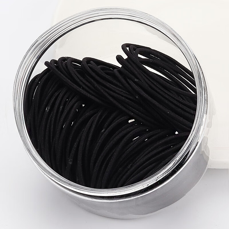 韩版细发圈发绳简约基础头绳扎头发小橡皮筋黑色高弹束发无痕皮套