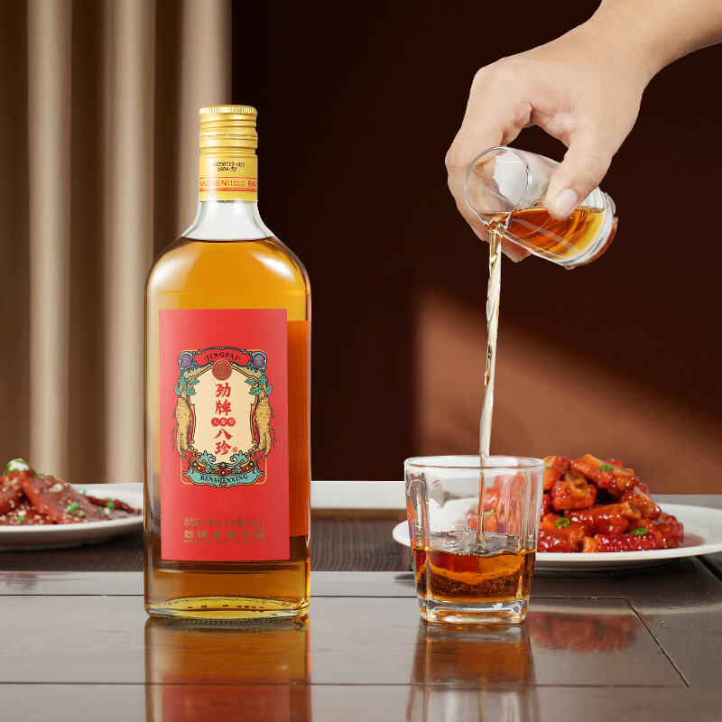 劲牌劲酒八珍人参型酒500ml 38度(人参枸杞黄精)多味草本精华养生酒 38度 500mL 6瓶 实惠装