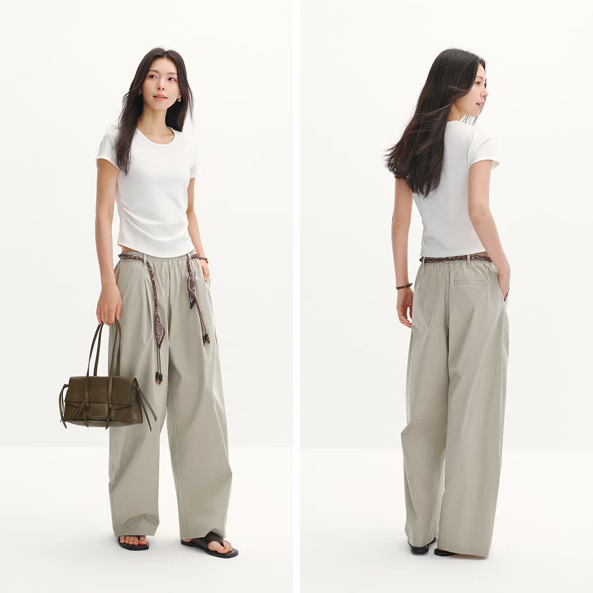 森马(Semir)【全网热销】陈都灵|短袖t恤女短款圆领正肩上衣26夏新款修身内搭 【嘟嘟同款】本白10102-简约圆领 M