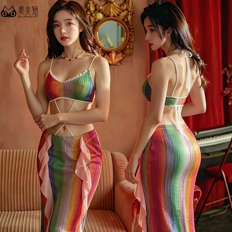 惹火猫（cupidcat）情趣内衣性感制服诱惑连衣裙火辣人鱼姬后背挂脖角色扮演R1459