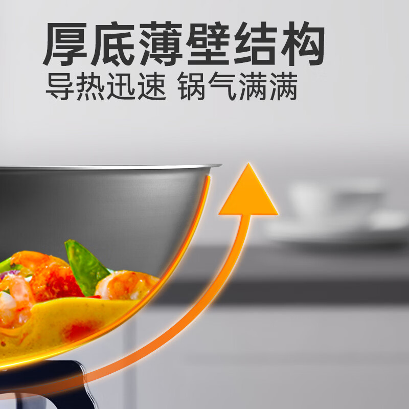 炊大皇(COOKER KING)铁锅炒锅家用高纯铁0涂层不粘锅平底锅电磁炉燃气灶专用炒菜锅 无涂层铁锅 32cm