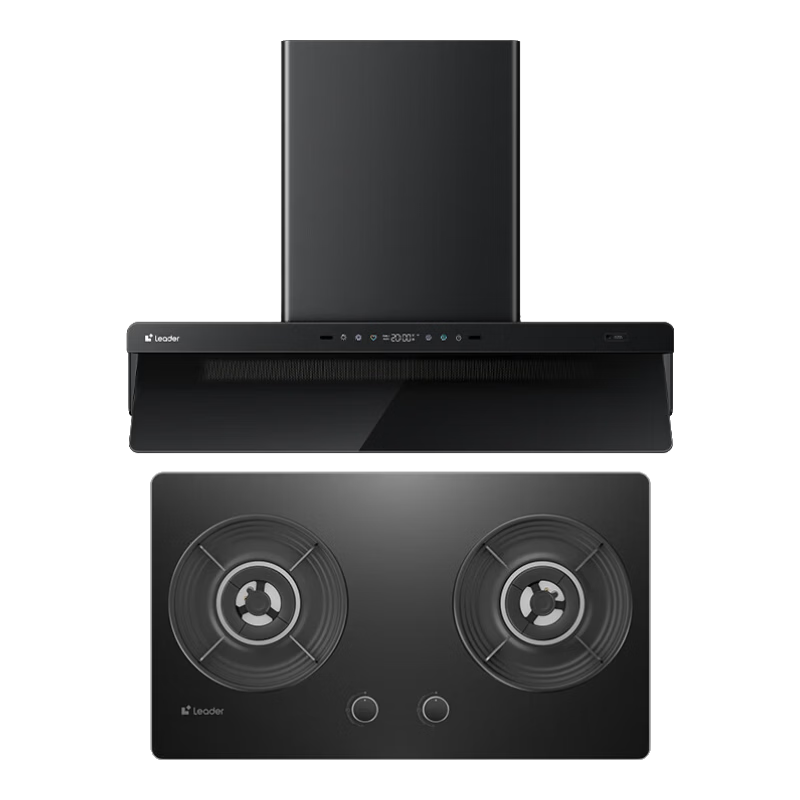 海尔（Haier）抽吸排油烟机懒人V1系列统帅 家用30风量以旧换新 黑色顶侧一体烟灶套装联动 72%热效台嵌燃气灶