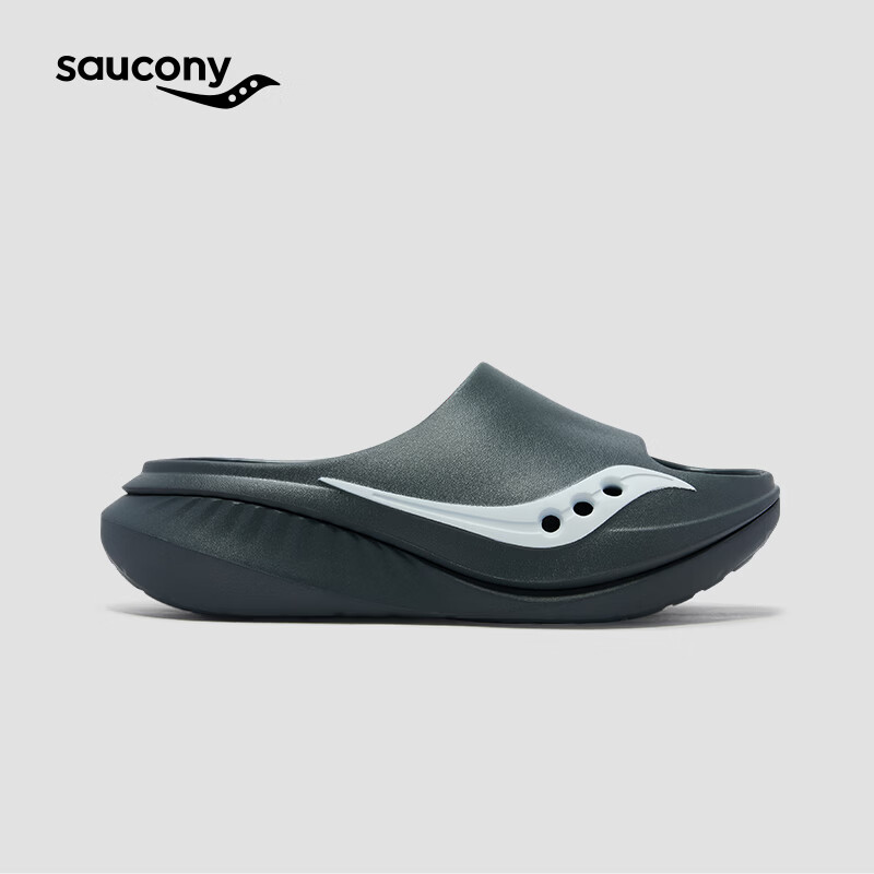 SAUCONY索康尼CRADLE摇篮3男女款运动拖鞋户外沙滩鞋外穿凉鞋凉拖鞋 灰1 43