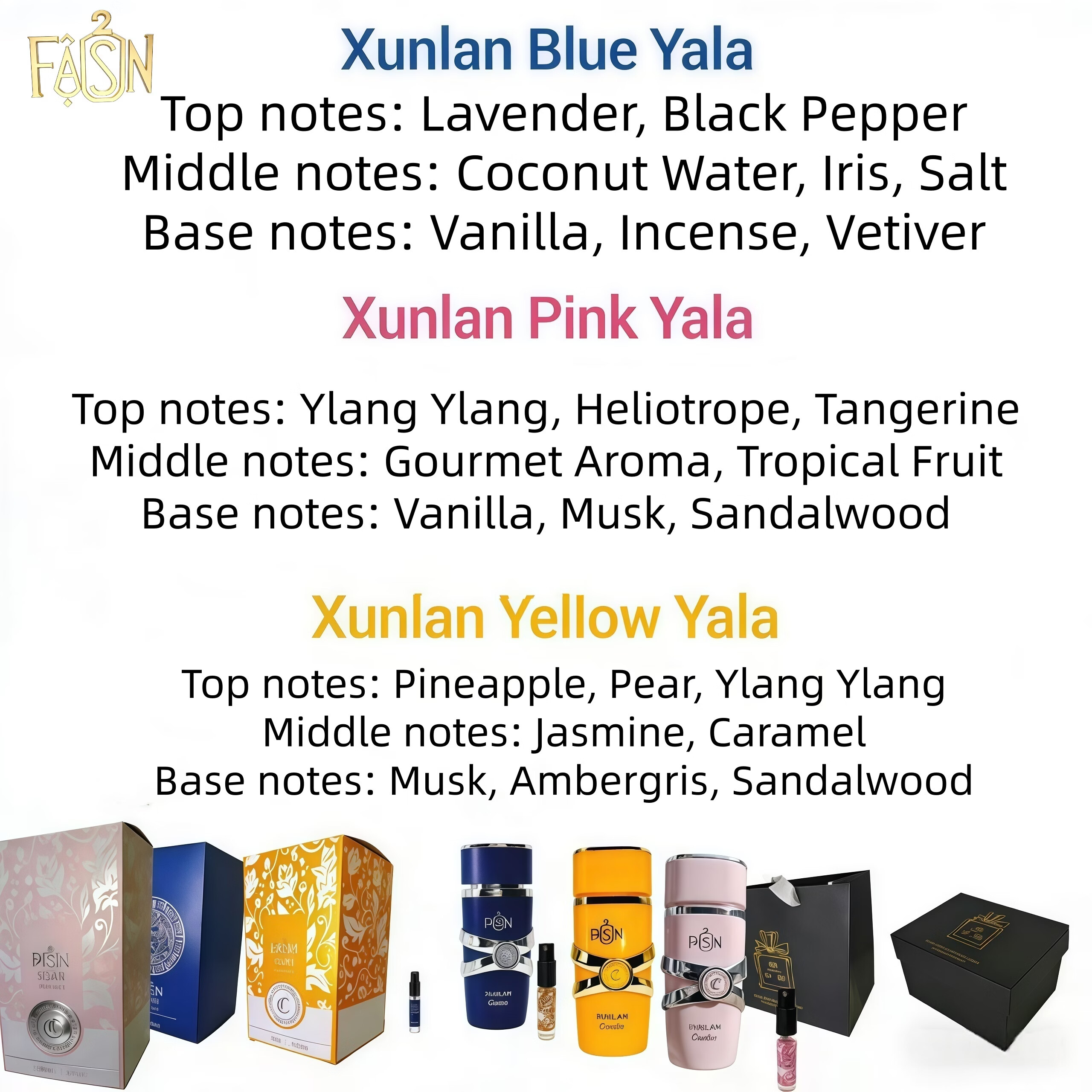 迅澜XUNLAN YARA 3-Piece Gift Set Woody Floral Ocean 20% Off 红色三色三种香味 3