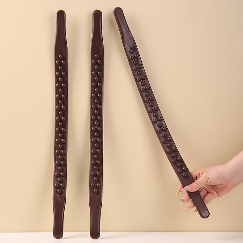 31珠擀筋棒养生刮痧棒按摩棍经络疏通赶杆经棒美容院家用推背 31珠珠【三排】 加长款-指压按摩-【1个】