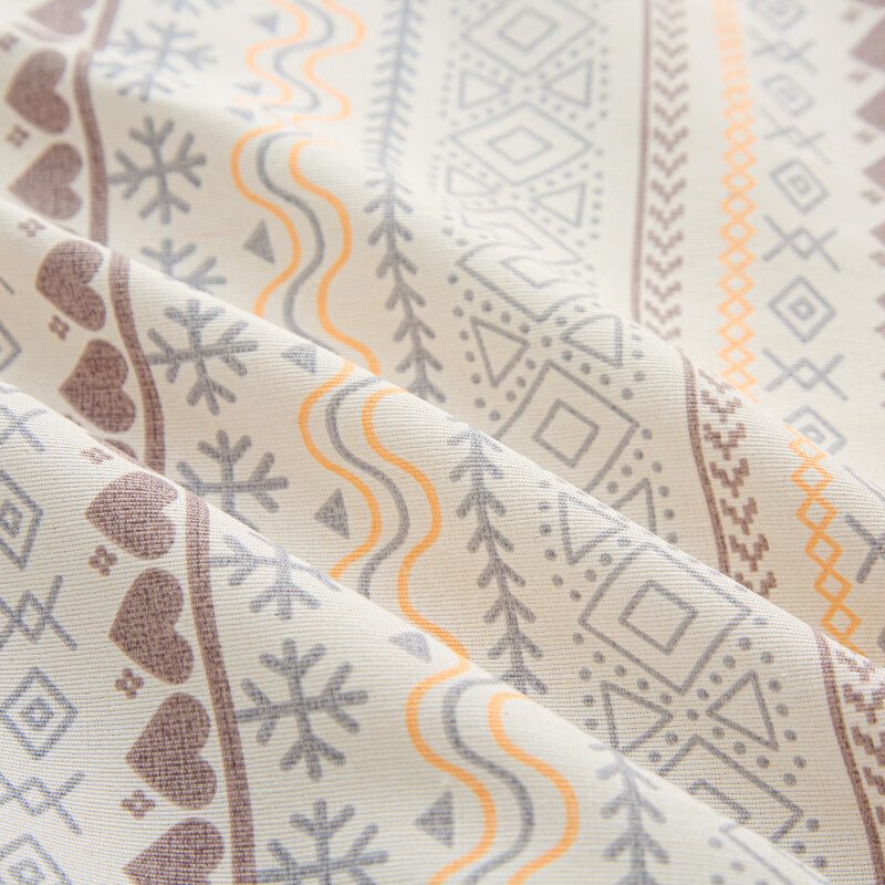 雅鹿加厚老粗布床单单件100原棉亚麻床罩学生宿舍被单三件套单人 波西米亚 200*230cm床单三件套