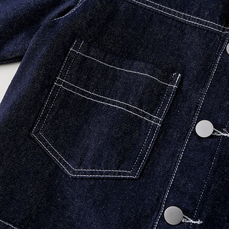 棉花堂【软牛仔】棉花堂童装男童女童牛仔外套防褪色耐磨儿童夹克上衣 深蓝 90