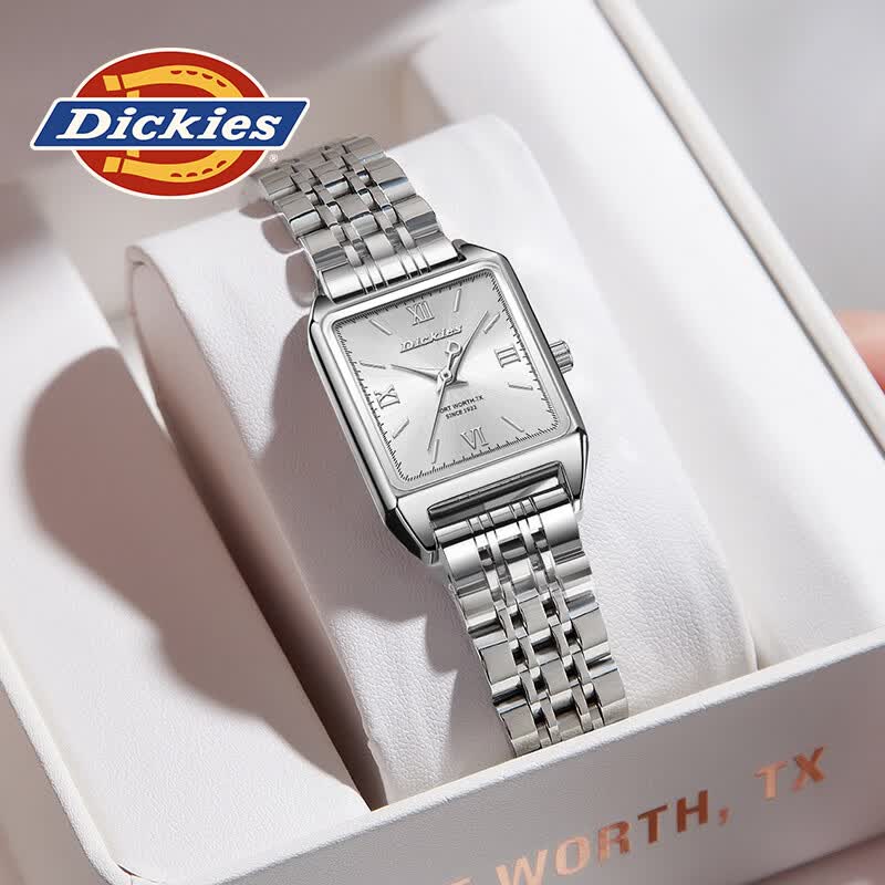 Dickies手表女新款ins轻奢小众腕表简约女表时尚百搭石英表送女生日礼物 250F60LYXCL-779L1-7SSY【皮带白表盘】