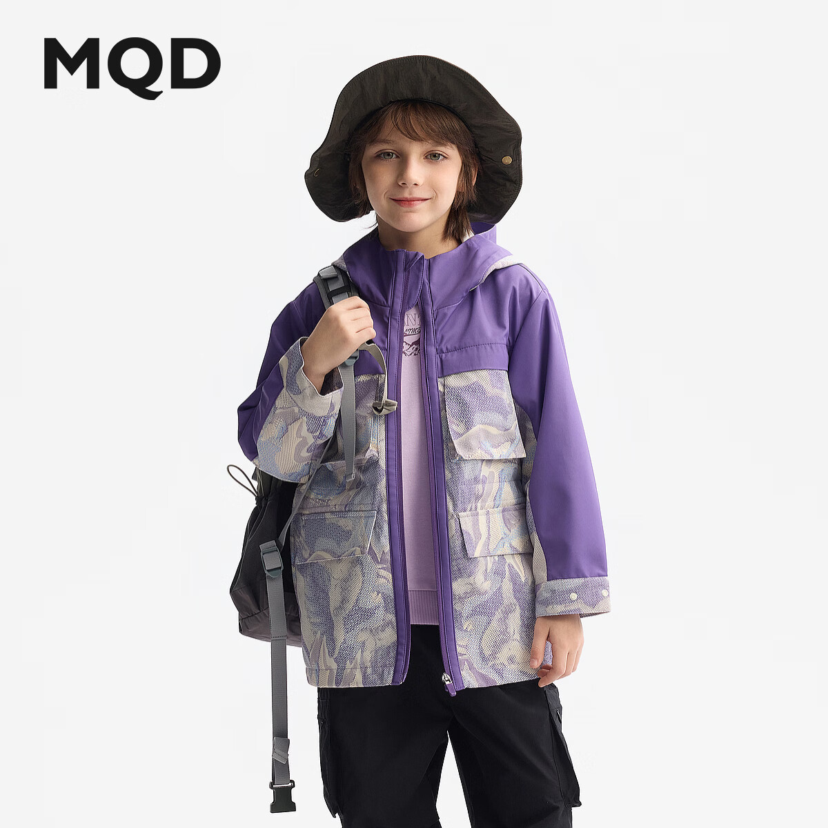 马骑顿【三防】MQD童装男童满版秋季新款儿童户外透气透湿风衣 花色 140