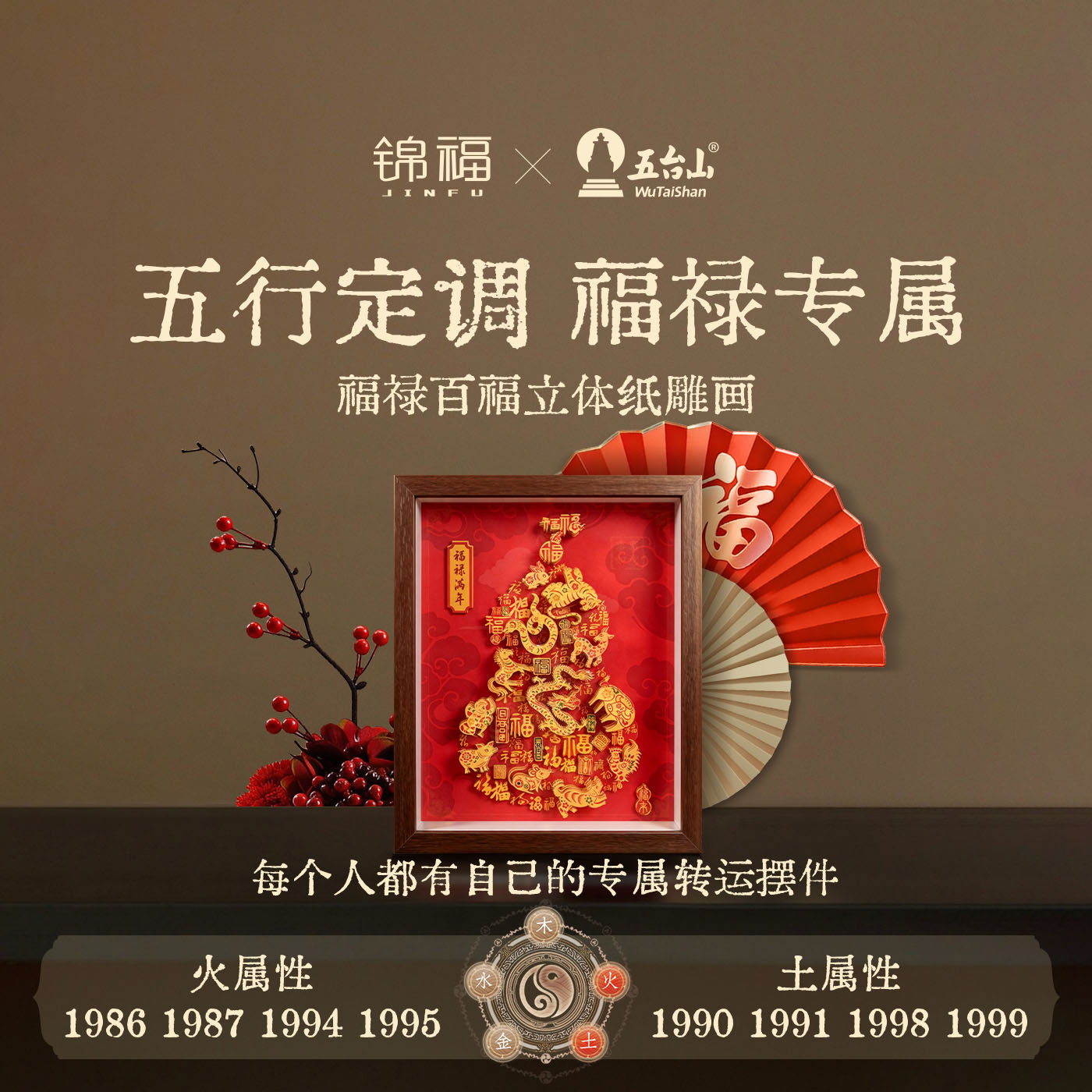 锦福五台山桌面摆件葫芦文创礼品乔迁礼物手工实用客厅装饰品中国特色礼物 葫芦-福禄满年 