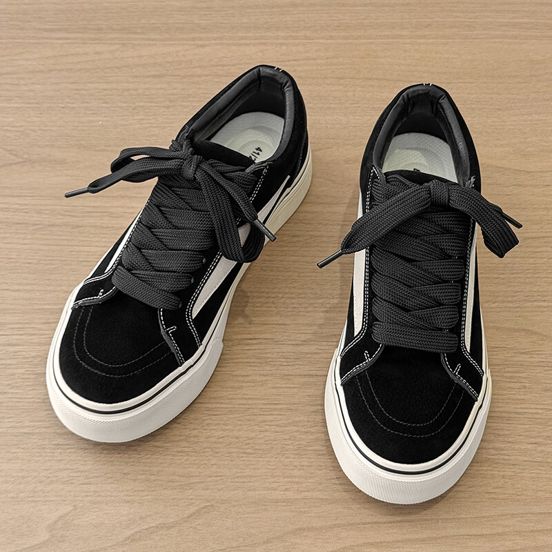 战澈经典黑色软底低帮帆布鞋 男款夏季透气板鞋 韩版百搭休闲鞋 黑色 44