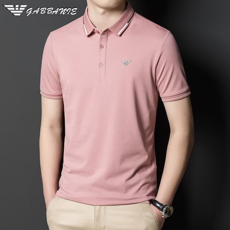 阿玛尼（ARMANI）意大利正品丝光棉男式短袖t恤夏季薄冰丝男式Polo衫半袖t恤新潮 国际一线品牌AG_111宝蓝 L 175_92A