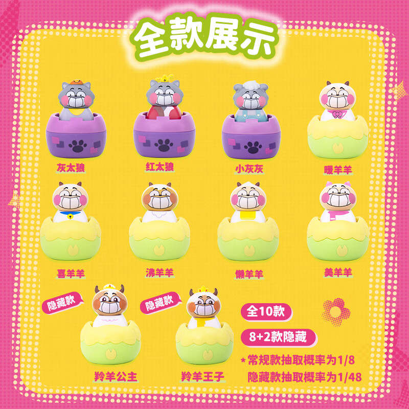 实丰文化 SHIFENG CULTURE SF喜羊羊与灰太狼解压神器键盘键帽挂件摆件盲盒办公室生日女神礼物 羊羊狂喜（随机四款不重复）