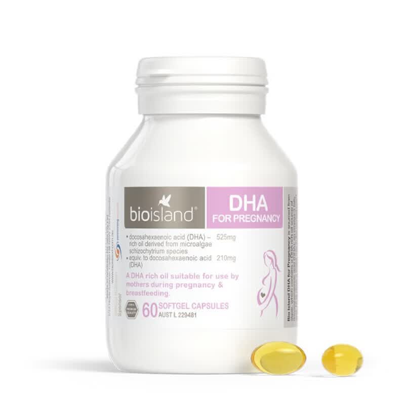 Bio Island佰澳朗德 孕妇DHA海藻油备孕孕期哺乳期软胶囊 60粒/瓶 澳洲进口