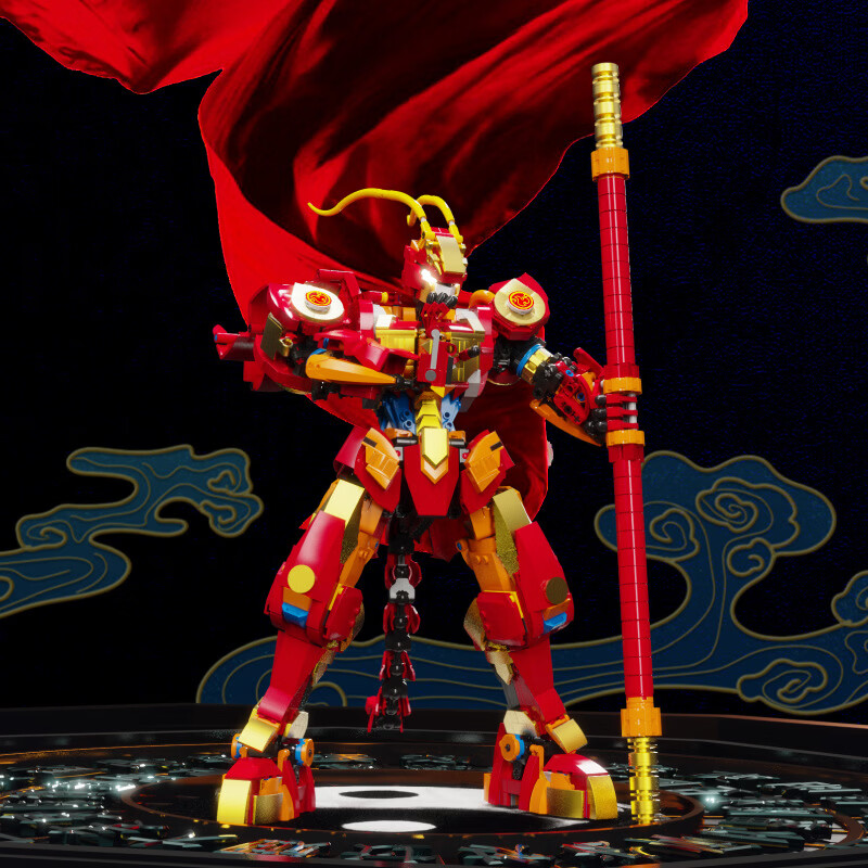 西游孙悟空积木模型玩具大尺寸拼装礼物摆件儿童6-8-12岁 潮拼社 悟空