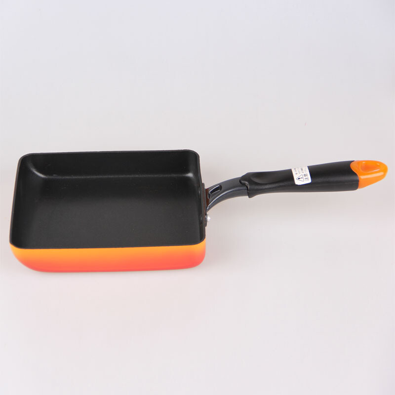 OKABASHI玉子烧煎锅早餐平底不粘锅长方形煎饼煎饺煎蛋锅天燃气电磁炉通用 红色