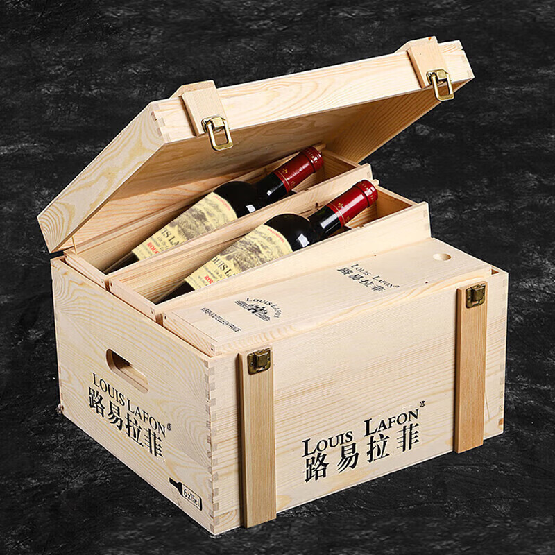 路易拉菲（LOUIS LAFON）法国原瓶进口红酒整箱礼盒梅洛干红葡萄酒750ml*6瓶木箱送礼装