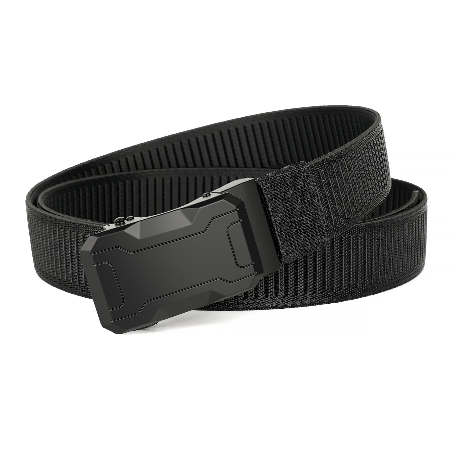 A6男士皮带休闲弹力腰带户外运动军训编织战术自动扣腰带生日礼物 灰色-黑扣【弹力腰带】 150cm 可裁剪适合240斤以上