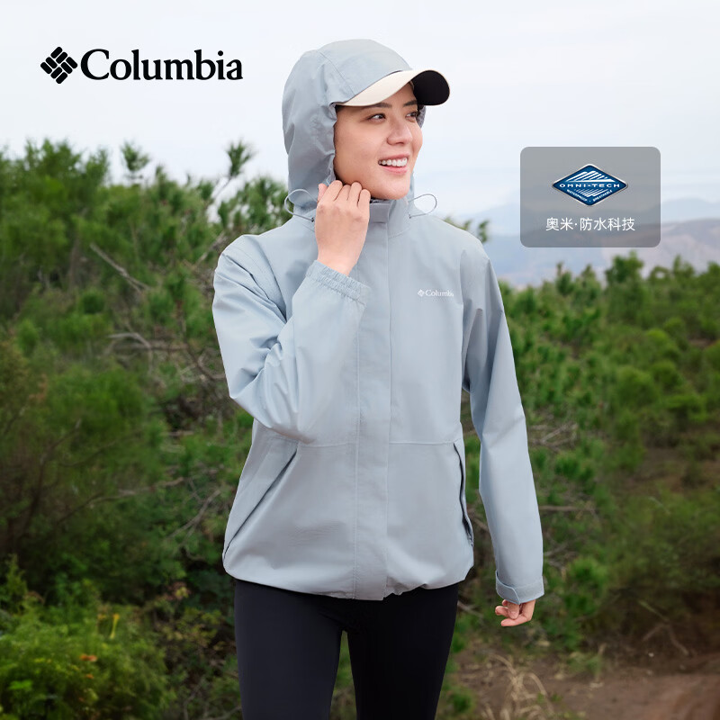 Columbia张婧仪同款哥伦比亚户外女防水冲锋衣运动野营旅行徒步外套XP5178 031 卷云灰 XP5178 L (165/88A)