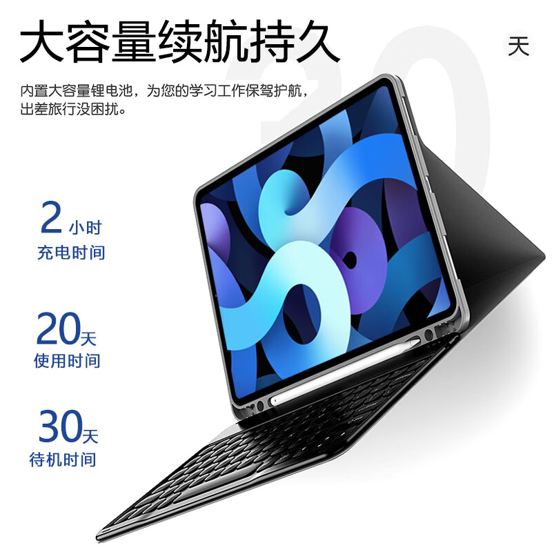 AOVIHO适用 iPad 10.2  10代  iPadpro11蓝牙键盘保护套  ipad蓝牙键盘 熏衣紫 iPadpro11皮套+灯光键盘+充电鼠标