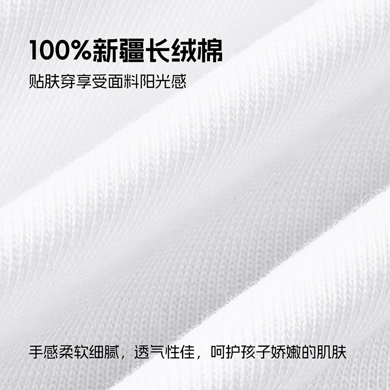 猪猪侠(GG·BOND)2026夏季新款儿童短袖T恤纯色100%棉印花A类圆领上衣潮 蓝色-20 150
