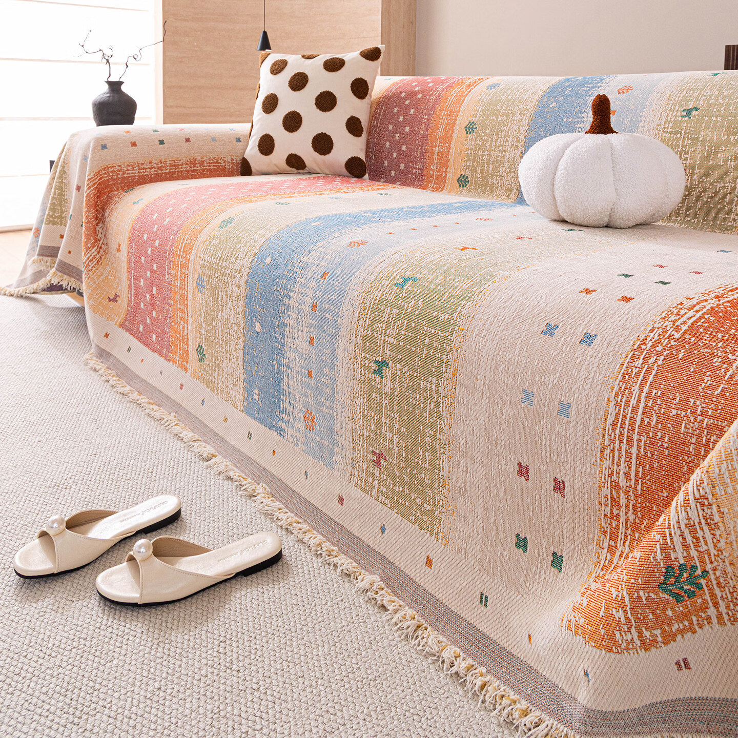 今后沙发盖布四季通用沙发垫一整张全盖套罩布沙发毯2026年新款沙发巾 蓝调余温 180*130cm[建议无扶手单人]