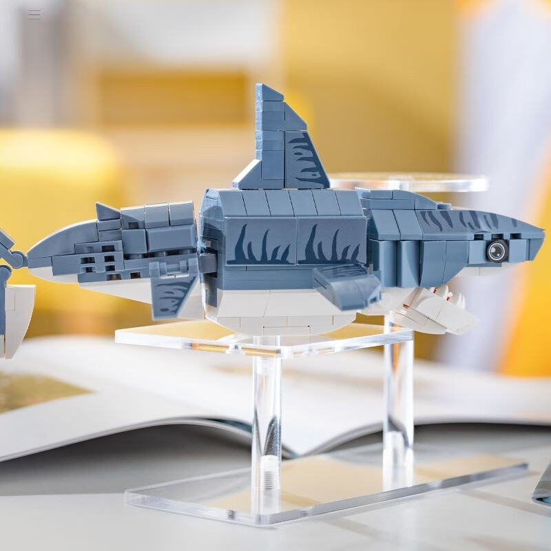 伟力兼容乐高积木海底世界拼装变形机甲海洋生物模型小颗深海动物玩具