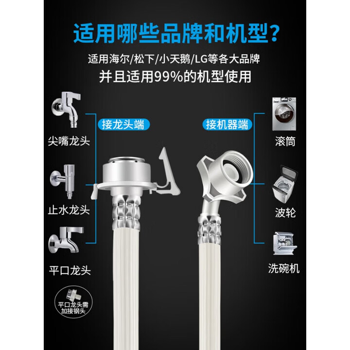 适配松下全自动洗衣机波轮滚筒进水管加长上水管卡扣注水管 5.0米【原装加厚进水管】