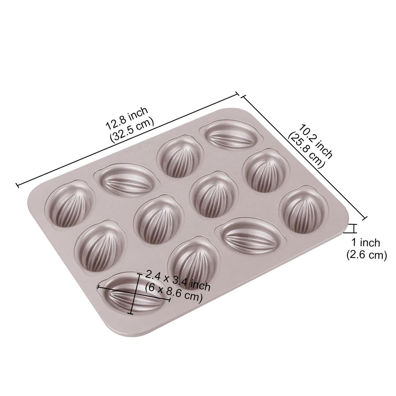 学厨老式鸡蛋糕模具小枣豆糕模橄榄模连杯烤盘椭圆形无水蛋糕槽子蛋糕 12连不粘橄榄球蛋糕模WK9829