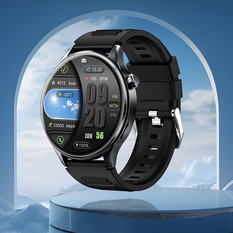 莱思帝Q3智能手表心率血压血氧监测健身跑步配速IP68防水防汗长续航蓝牙接打电话消息提示运动手环watch 黑色表框+黑色硅胶表带 高硬度防摔防划痕